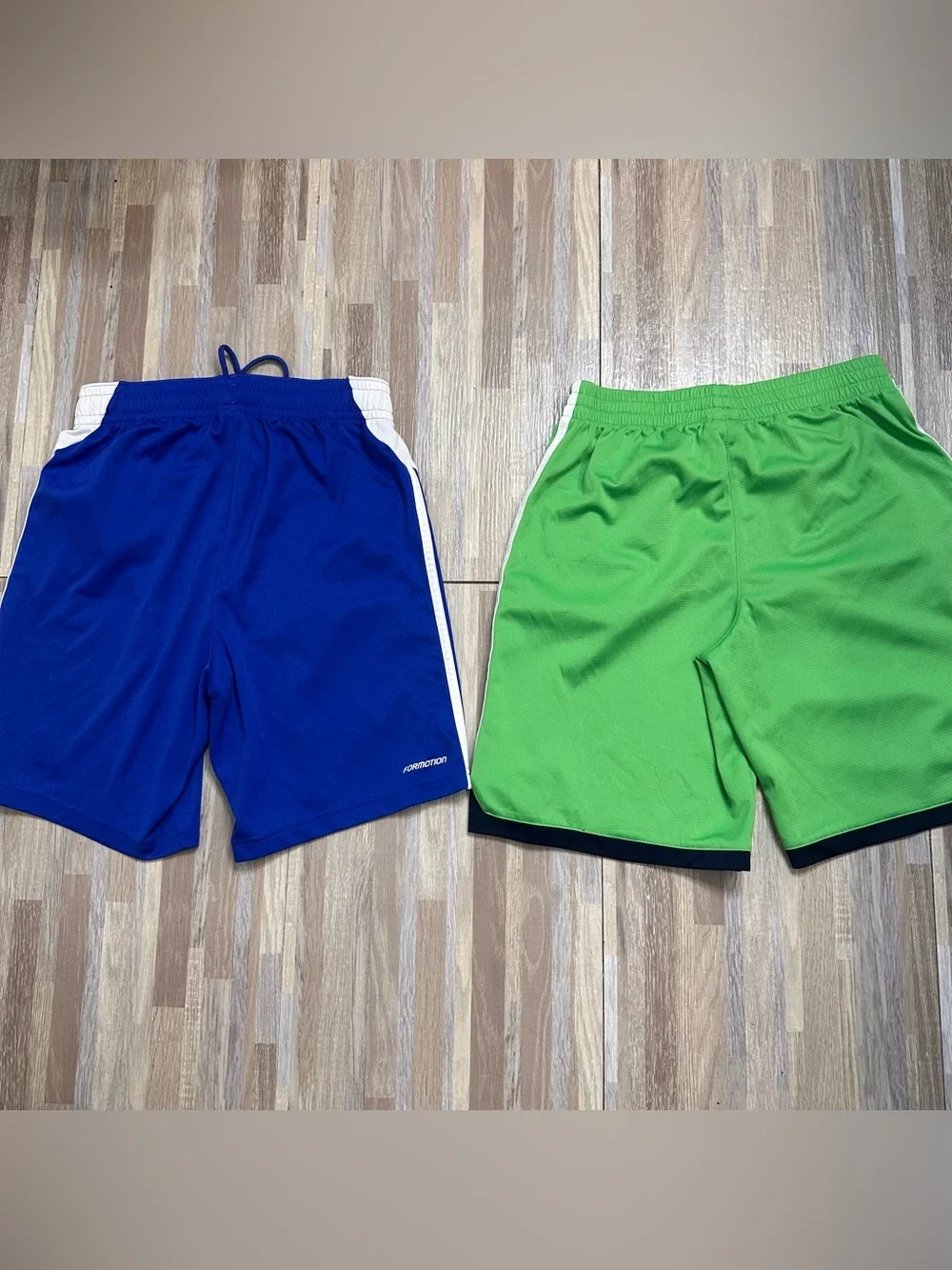 adidas Blue and Green Athletic Shorts Pair Boys Size Youth Large
